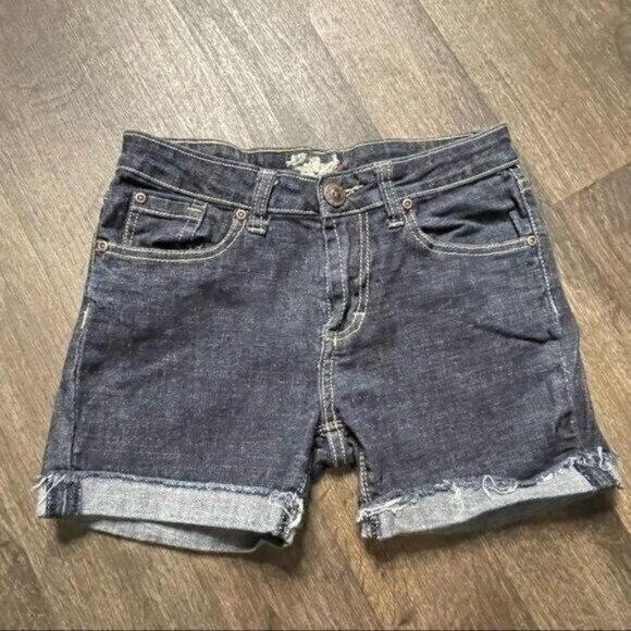 Dark Blue Cut off Denim Shorts Size 7 - Picture 1 of 6